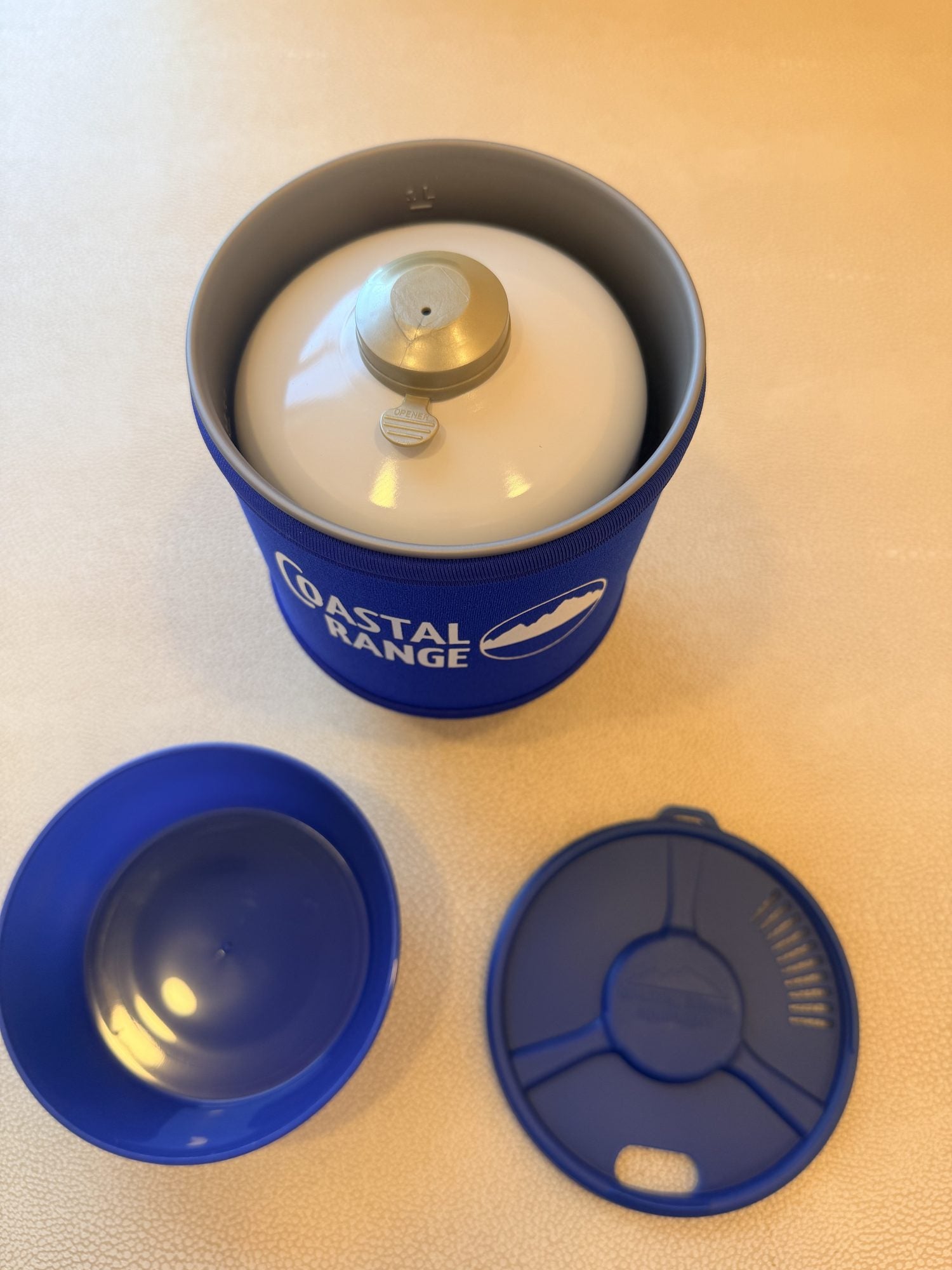 Fuel canister seated inside the Coastal Range Backpacker pot, ready to pack.