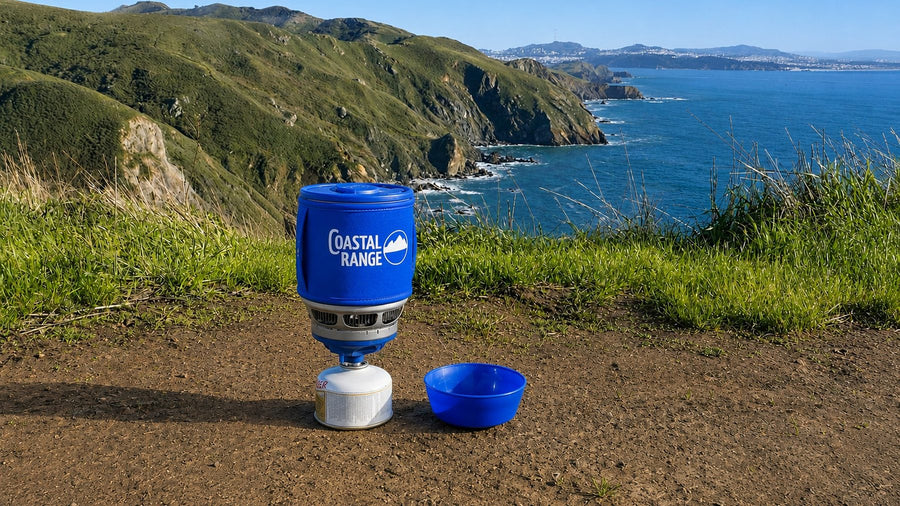 Coastal Range Backpacker ultralight stove on the coast